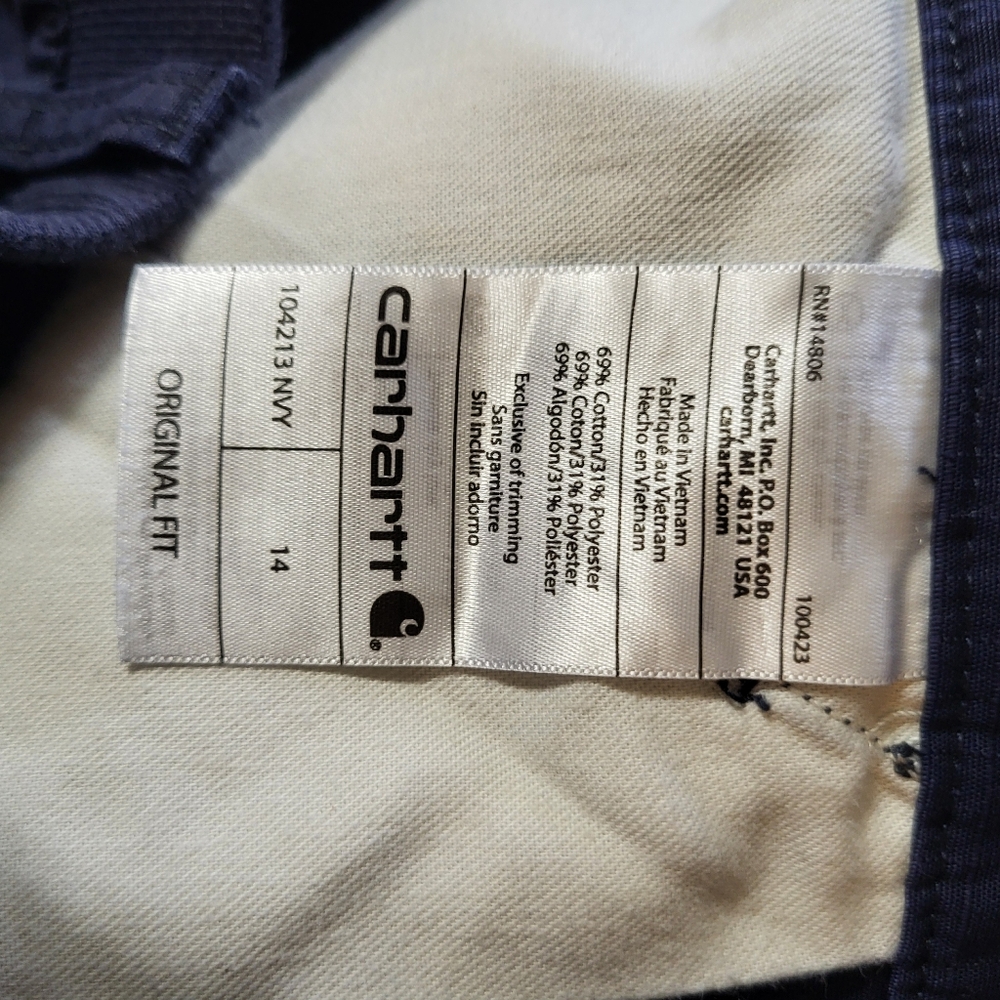 Carhart Force Original Fit Work Short Navy Blue Cuffed Women's‎ Size 14 - Picture 7 of 11